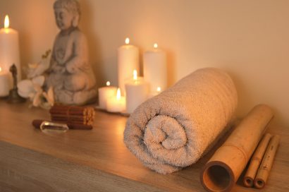 various wooden tools for spa massage